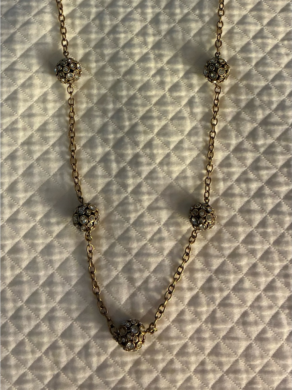 Gold-Tone Pave Bead Long Necklace - Women Jewelry